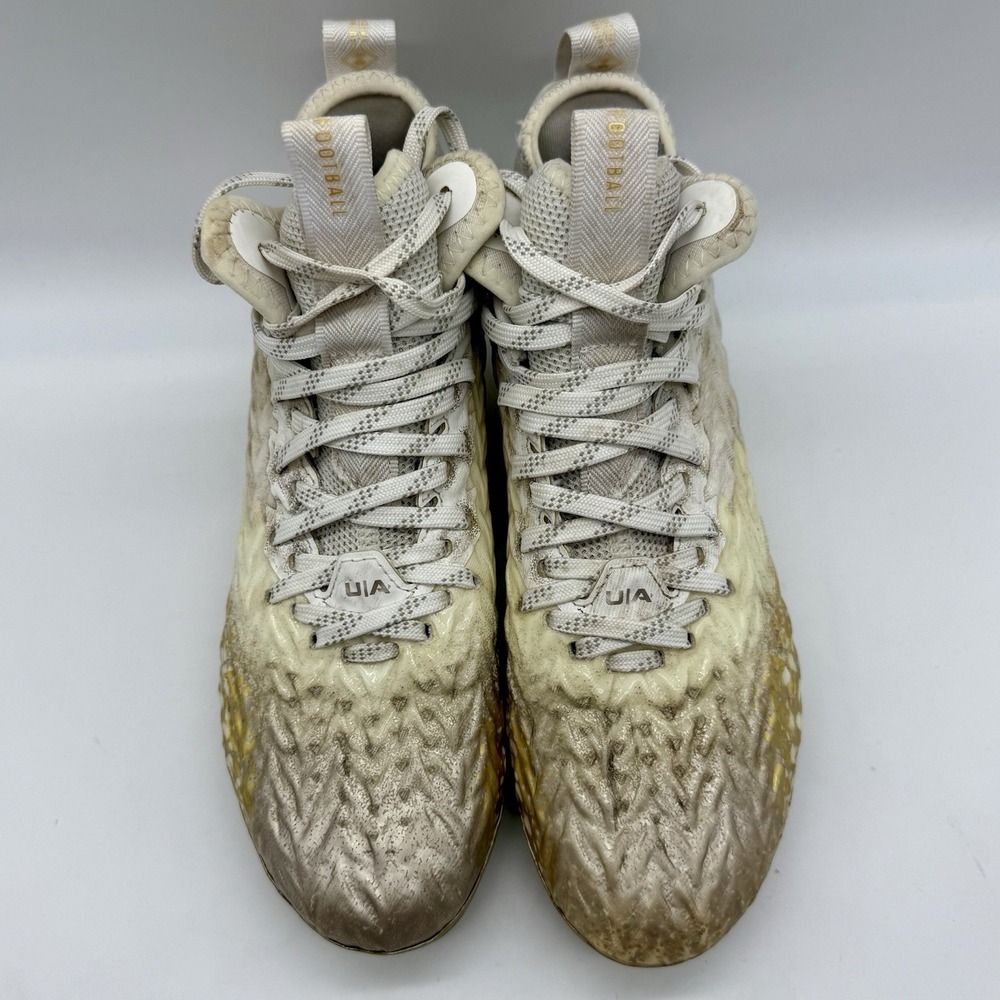 Under Armour 3026343-100 Spotlight Clone MC Softball Cleats White Gold Women's 7